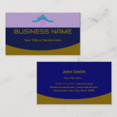 Real Estate Agent House Roof Logo Modern Navy Blue Visitekaartje (Voorkant / Achterkant)