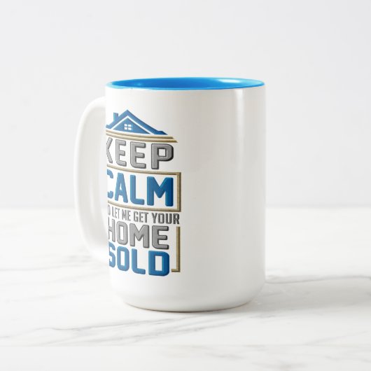 Real Estate Agent Keep Calm Home Verkocht Tweekleurige Koffiemok (Voorkant links)