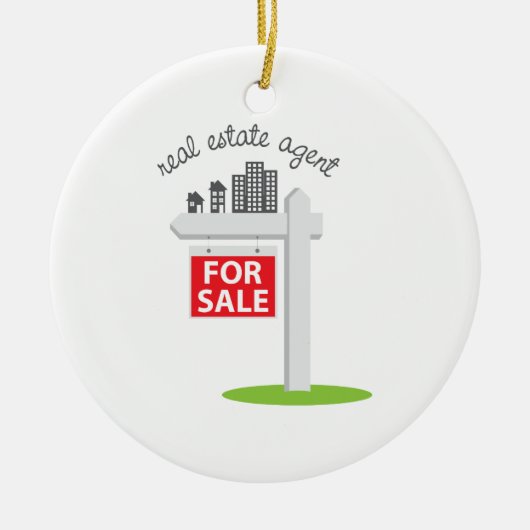 Real Estate Agent Keramisch Ornament (Voorkant)