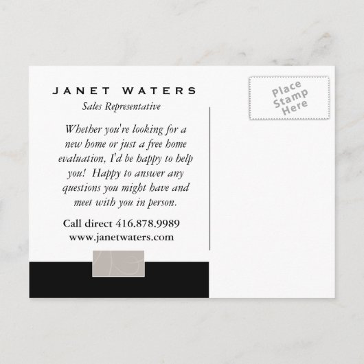 Real Estate Agent Kitchen Briefkaart (Achterkant)