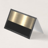 Real Estate Agent | Leder van metallisch goud Visitekaartje (Achterkant)