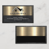 Real Estate Agent | Leder van metallisch goud Visitekaartje (Voorkant / Achterkant)