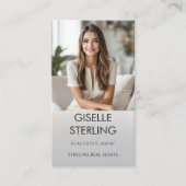 Real Estate Agent Luxury Metallic Photo  Visitekaartje (Voorkant)