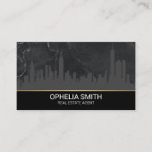 Real Estate Agent | Marmer | Cityscape Skyline Visitekaartje (Voorkant)