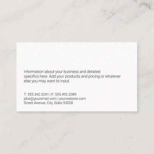 Real Estate Agent | Marmer | Eigendomspictogram Visitekaartje (Achterkant)