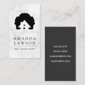 Real Estate Agent | Marmer | Thuis- en boompictogr Afsprakenkaartje (Voorkant / Achterkant)