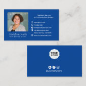 Real Estate Agent met Foto Midnight Blue Visitekaartje (Voorkant / Achterkant)