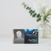 Real Estate Agent met Foto Modern Bokeh Lights Visitekaartje (Staand voorkant)