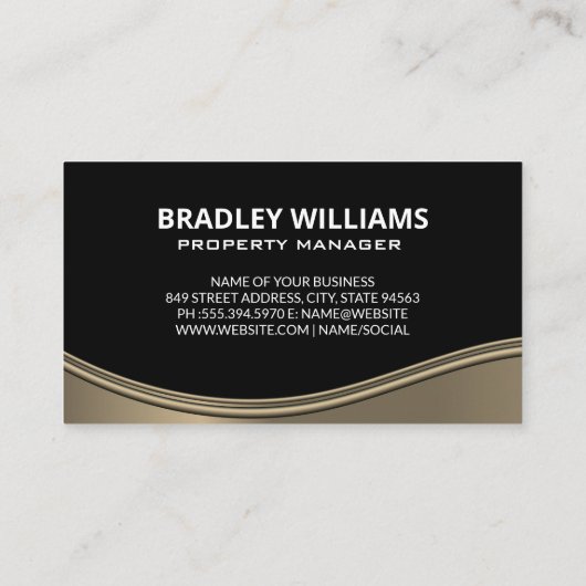 Real Estate Agent | Metaalgolf Visitekaartje (Achterkant)