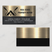 Real Estate Agent | Metaalgoud | Verfrollen Visitekaartje (Voorkant / Achterkant)