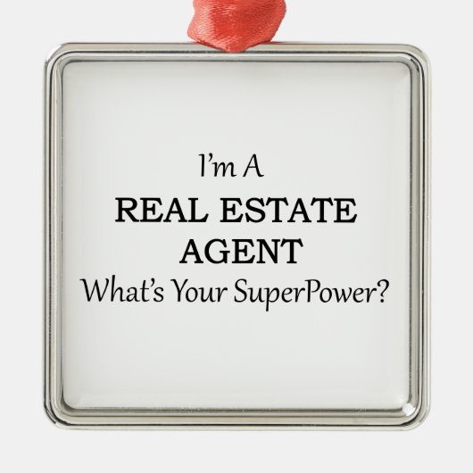 REAL ESTATE AGENT METALEN ORNAMENT (Voorkant)