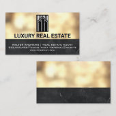 Real Estate Agent | Metallic Gold Boke Visitekaartje (Voorkant / Achterkant)