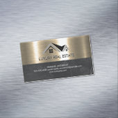 Real Estate Agent | Metallic Gold Marmer Business Magnetisch Visitekaartje (Voorbeeld)