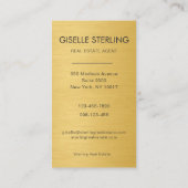 Real Estate Agent Metallic Gold Photo Visitekaartje (Achterkant)