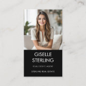 Real Estate Agent Metallic Gold Photo Visitekaartje (Voorkant)