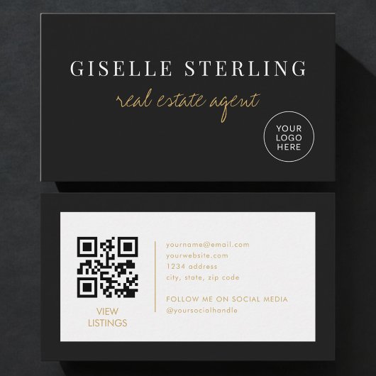Real Estate Agent Minimalist Company Logo QR Code Visitekaartje