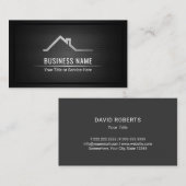 Real Estate Agent Modern Black Metallic Visitekaartje (Voorkant / Achterkant)