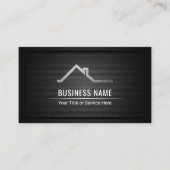 Real Estate Agent Modern Black Metallic Visitekaartje (Voorkant)
