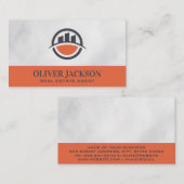 Real Estate Agent | Modern gebouwenpictogram Visitekaartje (Voorkant / Achterkant)