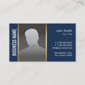 Real Estate Agent Modern Navy Blue Foto Visitekaartje (Voorkant)