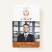 Real Estate Agent Modern Photo QR Code Logo Badge (Voorkant)