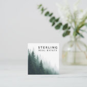 Real Estate Agent Mountain View Neutral Vierkante Visitekaartje (Staand voorkant)