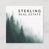 Real Estate Agent Mountain View Neutral Vierkante Visitekaartje (Voorkant)