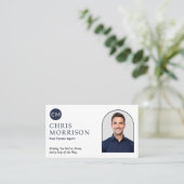 Real Estate Agent Navy Blue Professional Photo  Visitekaartje (Staand voorkant)
