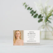 Real Estate Agent Neutral Beige Photo Visitekaartje (Staand voorkant)