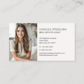 Real Estate Agent Neutral Gold House Photo Visitekaartje (Achterkant)