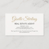Real Estate Agent Neutral Gold Photo QR Code  Visitekaartje (Achterkant)