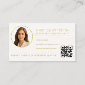 Real Estate Agent Neutral Gold QR Code Photo  Visitekaartje (Achterkant)