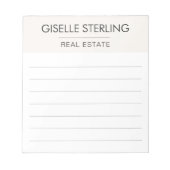 Real Estate Agent Neutral Professional Notitieblok (Voorkant)