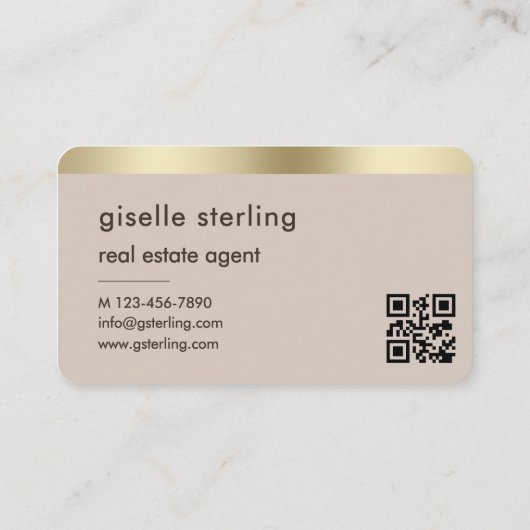 Real Estate Agent Neutral QR Code Visitekaartje (Achterkant)