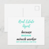 Real Estate Agent Omdat Badass Mirakelwerker 2 Feestdagenkaart (Voorkant / Achterkant)