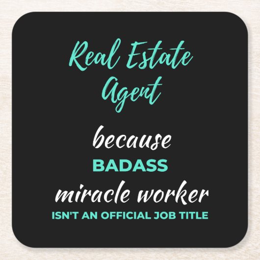 Real Estate Agent Omdat Badass Mirakelwerker Kartonnen Onderzetters (Voorkant)
