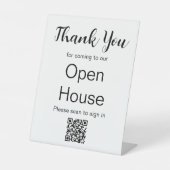 Real Estate Agent Open Huis QR code Inloggen Reclamebord Met Voetstuk (Voorkant)
