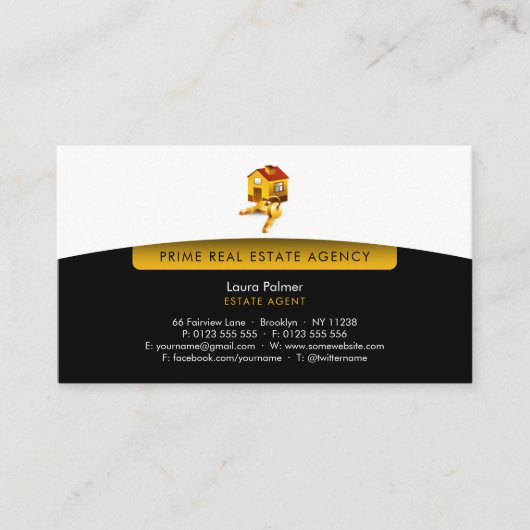 Real Estate Agent | Perfect gezinsleven Visitekaartje (Voorkant)