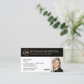 Real Estate Agent Photo Gold House Visitekaartje (Staand voorkant)