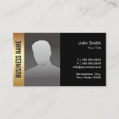 Real Estate Agent Photo Modern Black & Gold Visitekaartje (Voorkant)