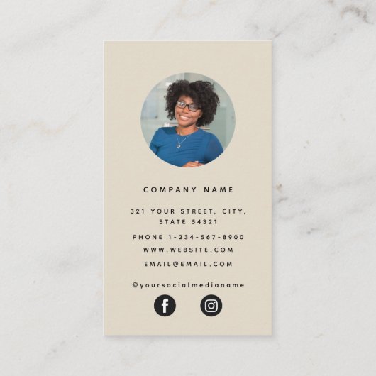 Real Estate Agent Photo Social Media Icons Visitekaartje (Achterkant)