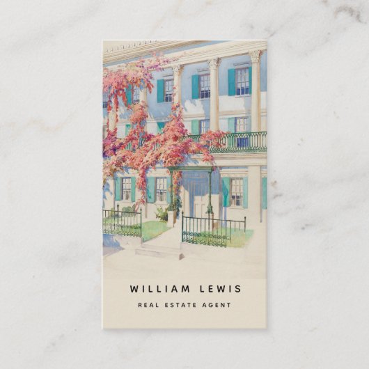 Real Estate Agent Photo Social Media Icons Visitekaartje (Voorkant)