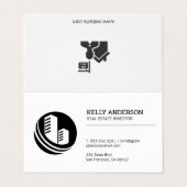 Real Estate Agent | Pictogram onroerendgoedgebouw Visitekaartje (Buitenkant ongevouwen)