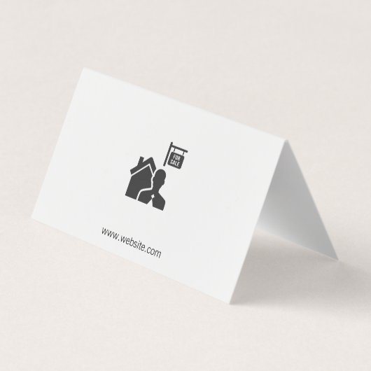 Real Estate Agent | Pictogram onroerendgoedgebouw Visitekaartje (Achterkant)