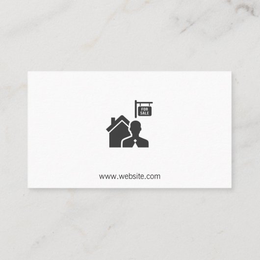 Real Estate Agent | Pictogram onroerendgoedgebouw Visitekaartje (Achterkant)