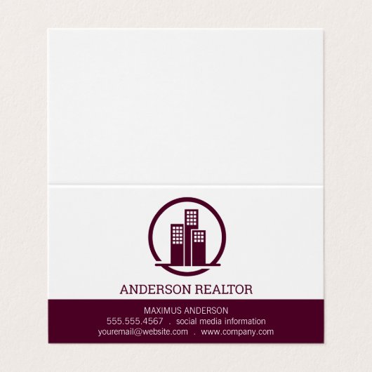 Real Estate Agent | Pictogram voor gebouwen Visitekaartje (Buitenkant ongevouwen)