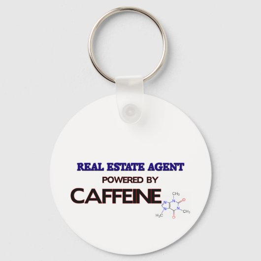 Real Estate Agent Powered by caffeine Sleutelhanger (Voorkant)