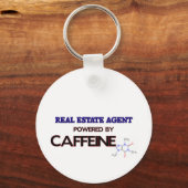 Real Estate Agent Powered by caffeine Sleutelhanger (Voorkant)