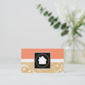 Real Estate Agent Professional Damask home Visitekaartje (Staand voorkant)