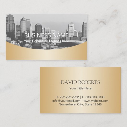Real Estate Agent Professional Gold Metallic Visitekaartje (Voorkant / Achterkant)